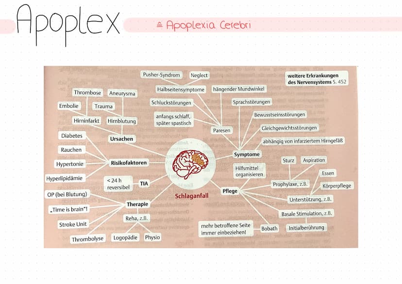 Apoplex
Apoplexia Cerebri
Definition
plötzliche Durchblutungsstörung des Gehirns.
Durch die Durchblutungsstörung kommt es zu einer O₂-unterv