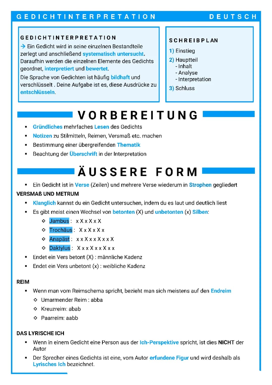 Gedichte interpretieren 