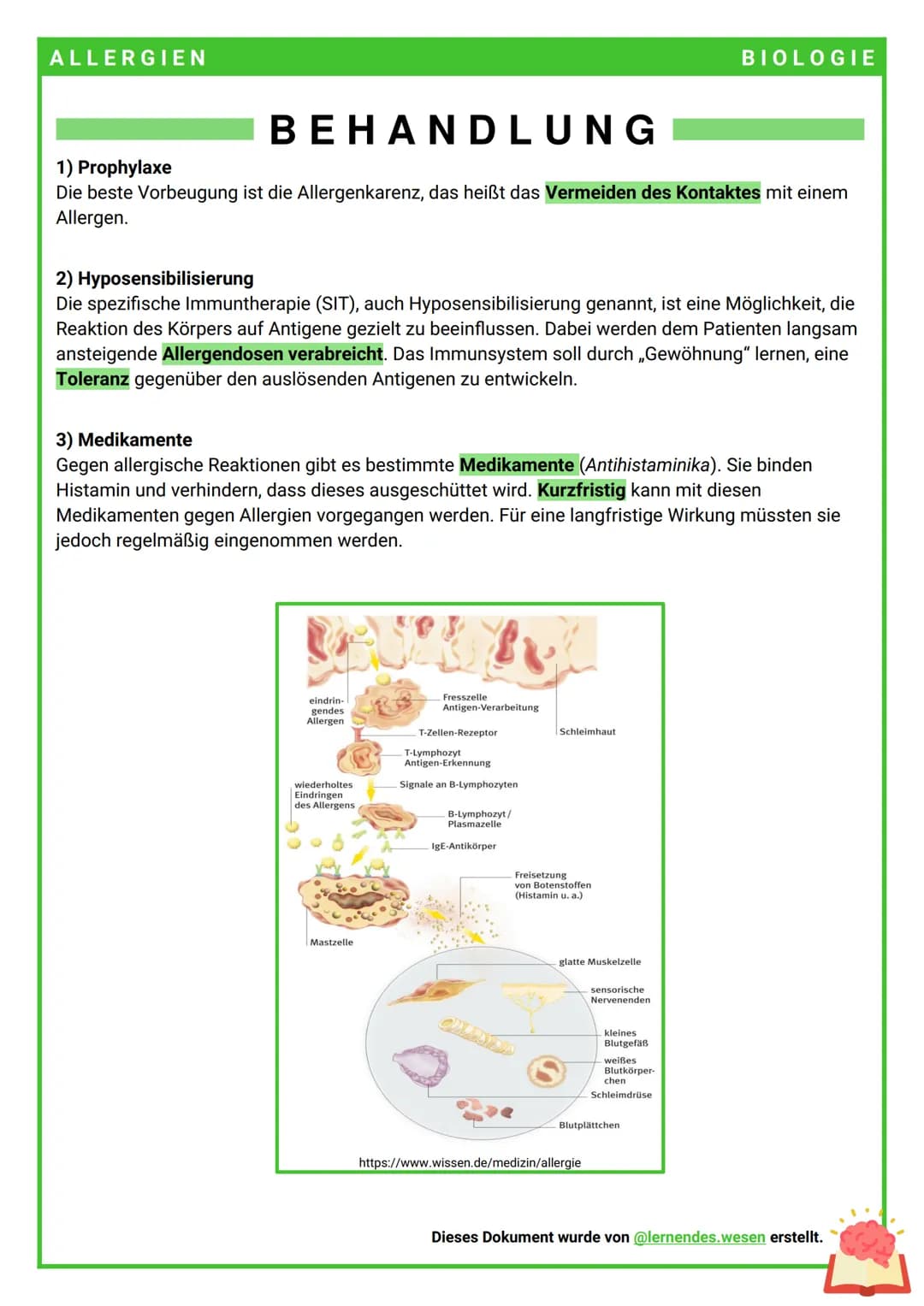 ALLERGIEN
→ Eine Allergie ist eine überempfindliche Immunreaktion des Körpers auf eigentlich
harmlose Fremdstoffe (Antigene). Der Körper rea