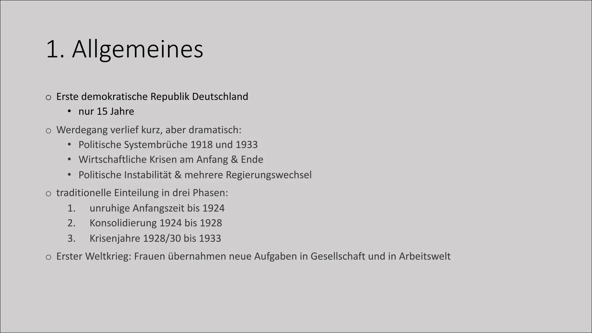 # Frauen: Politik und

Gesellschaft

Von Kira Henkel & Lea Gagliardi Gliederung

1. Allgemeines
2. Die „neue Frau“
3. Politik
   3.1 Parteie