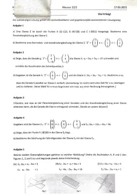 Know Ebenen Mathe Klausur  thumbnail