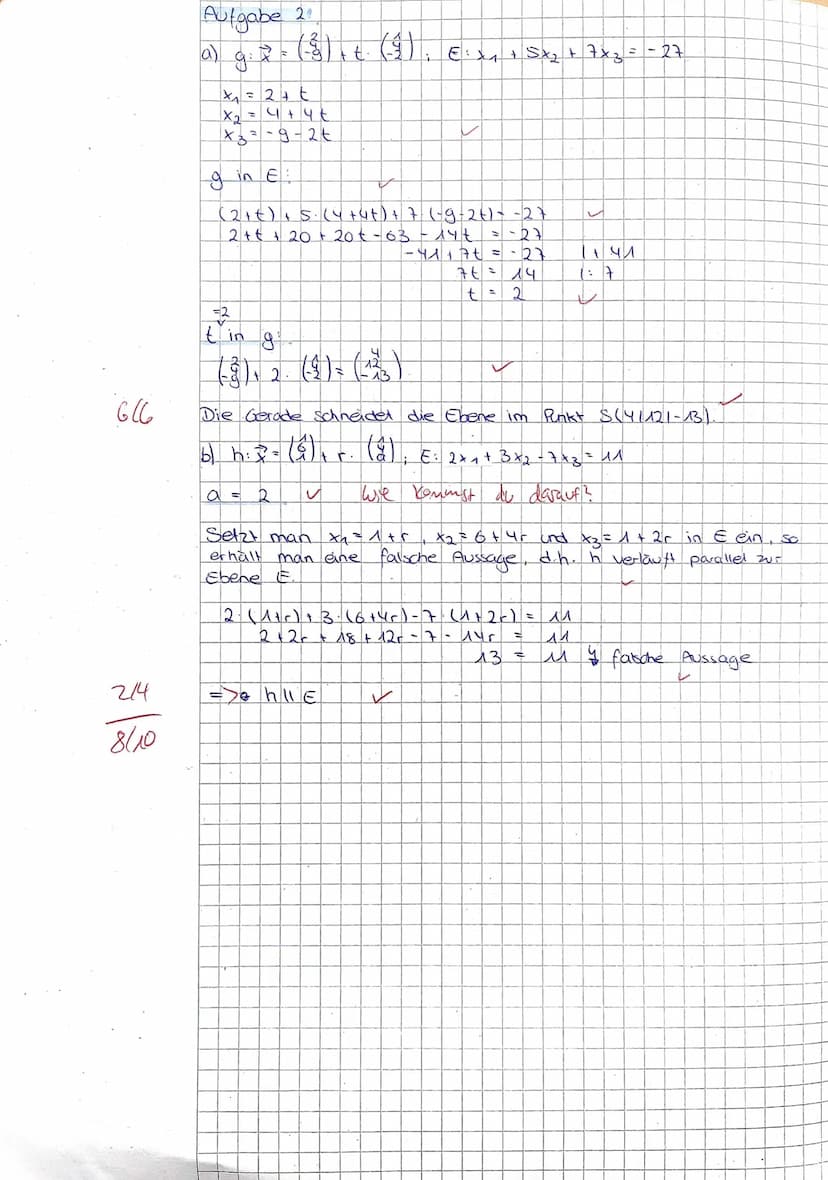 M
N.
Viel Erfolg!
Zur vollständigen Lösung gehört ein nachvollziehbarer und gegebenenfalls kommentierter Lösungsweg.
Aufgabe 1
a) Eine Ebene