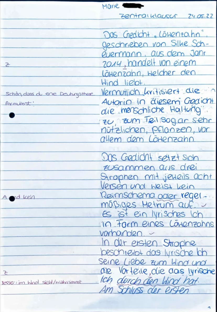 6062
Ministerium für
Schule und Bildung
des Landes Nordrhein-Westfalen
Name: Marie
Zentrale Klausur am Ende der Einführungsphase
2022
Deutsc