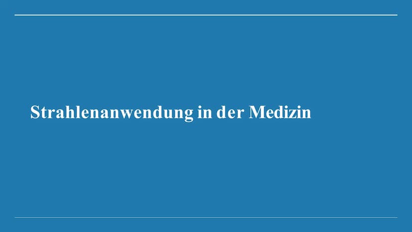 Radioaktivität
In der Medizin Gliederung
1. Biologische Wirkung
2. Radioaktive Strahlung in der Medizin
3. Strahlenanwendung in der Medizin
