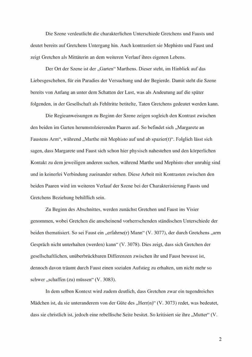 Szenenanalyse Faust: Garten
Das Drama ,,Faust - Der Tragödie Erster Teil", geschrieben von Johann Wolfgang
von Goethe und erschienen im Jahr