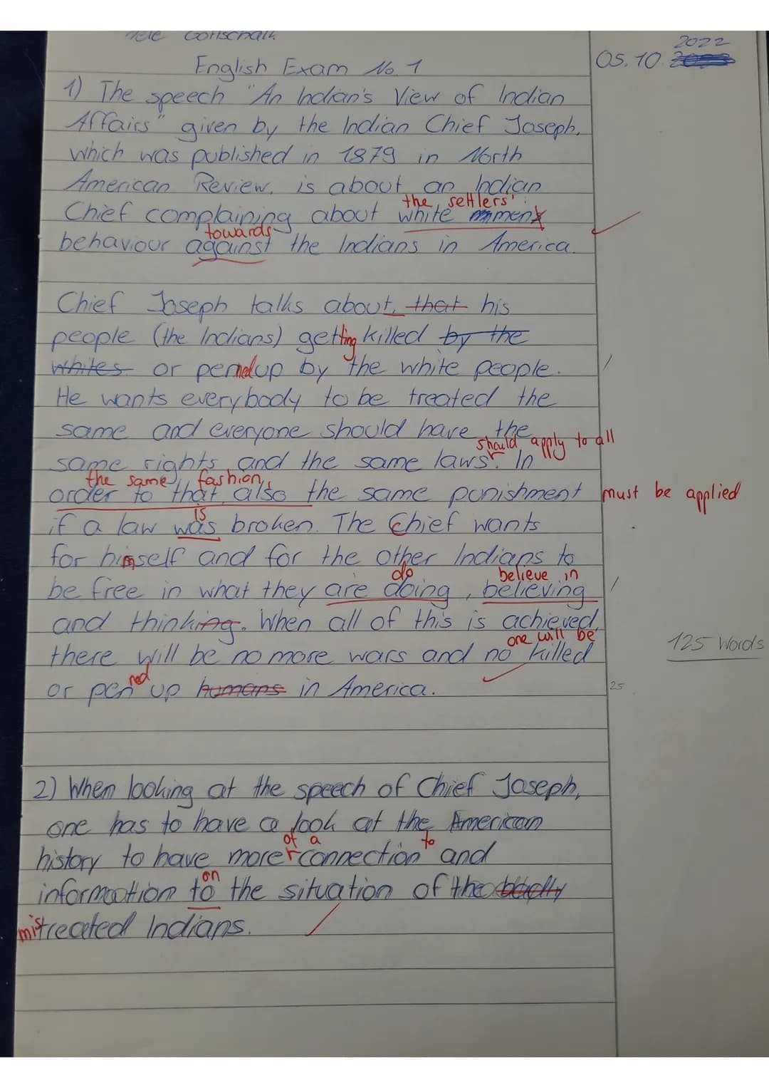 Eng-LK Q1 (GRO/SUL)
October 05, 2022
Name: Nele Gotchall
Assignments
EXAM
No. 1
1. Summarize the text in your own words.
The USA the formati
