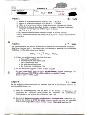 Know Chemieklausur chemische Gleichgewichte und Säure-Base  thumbnail