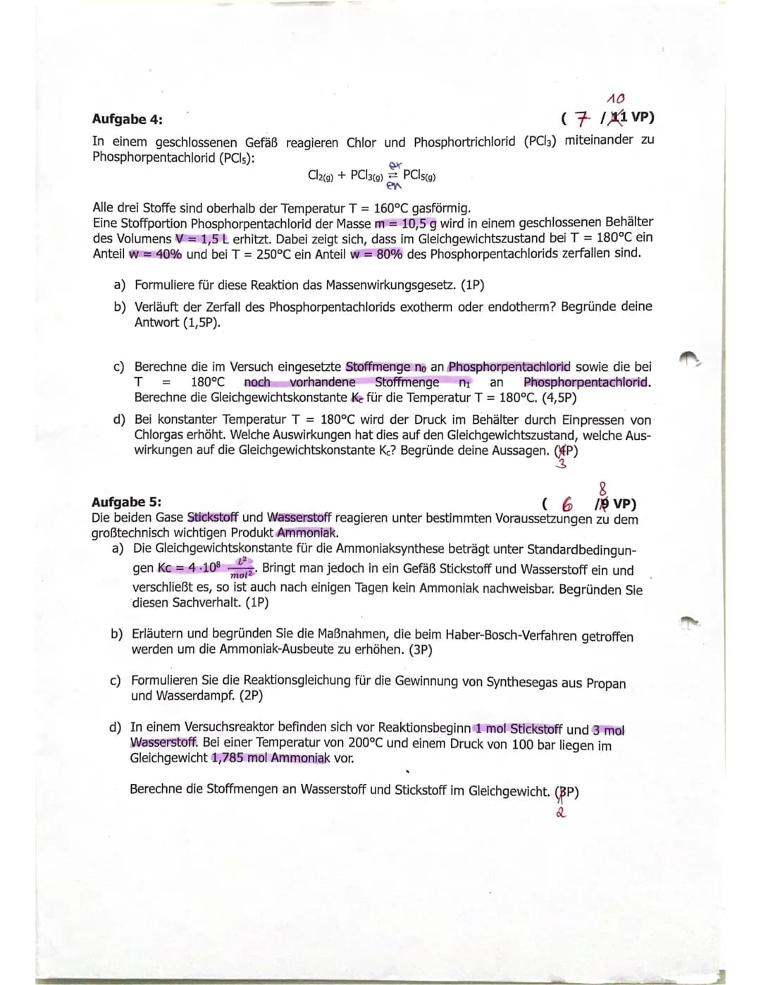 Ch 11
Name: Melanie
Aufgabe 1:
Klausur Nr. 1
Punkte:
33,51 40 VP
chung (das zuerst angegebene Teilchen reagiert als Säure).
HPO4 2- + HCIO4 