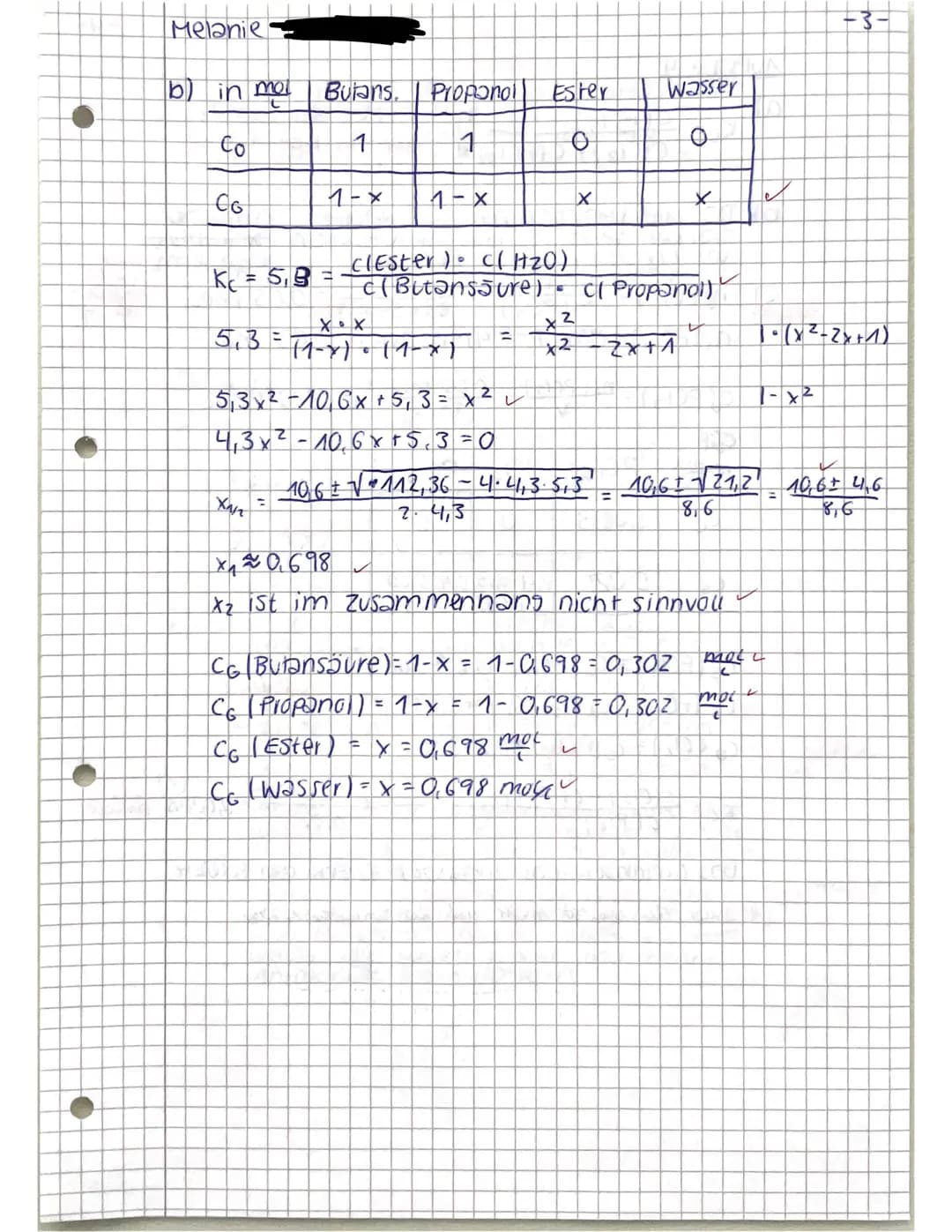 Ch 11
Name: Melanie
Aufgabe 1:
Klausur Nr. 1
Punkte:
33,51 40 VP
chung (das zuerst angegebene Teilchen reagiert als Säure).
HPO4 2- + HCIO4 