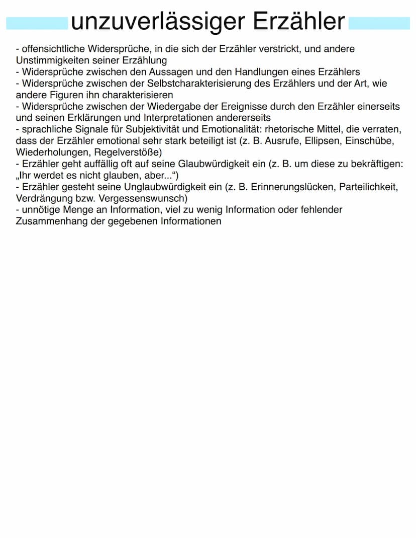 Rurzprosa Interpretation
• geringer Umfang
• keine Einleitung (bzw. kurze Einleitung)
offener Schluss/Pointe
●
Merkmale
• konfliktreiche Sit