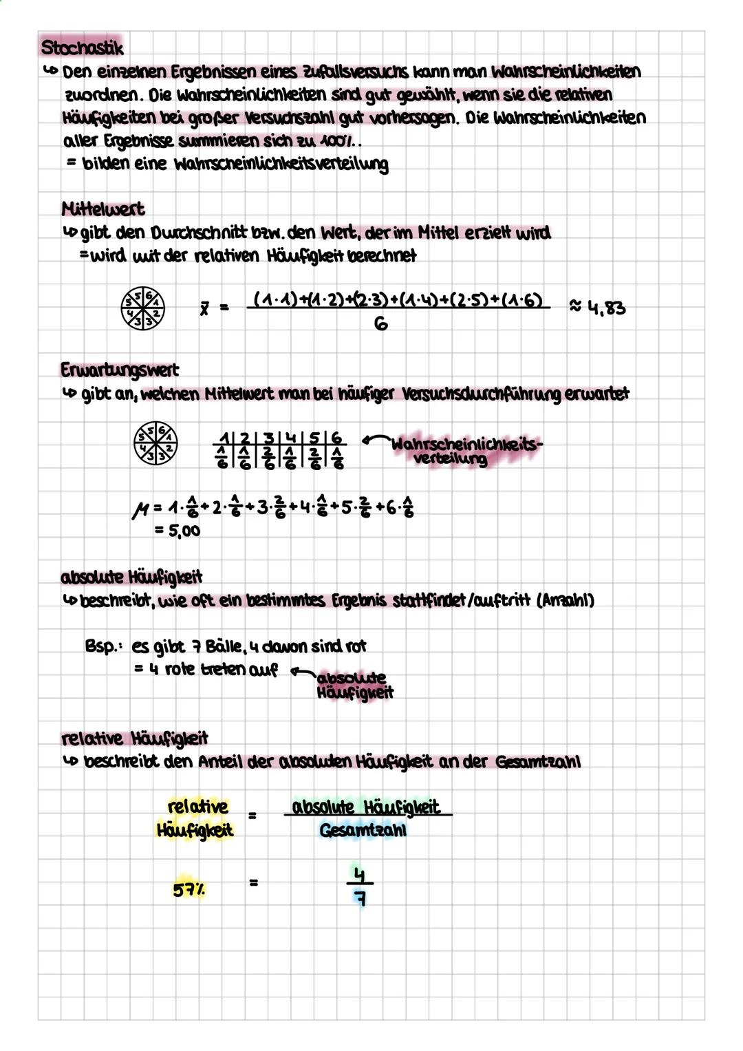 Stochastik
Den einzelnen Ergebnissen eines Zufallsversuchs kann man Wahrscheinlichkeiten
zuordnen. Die Wahrscheinlichkeiten sind gut gewählt