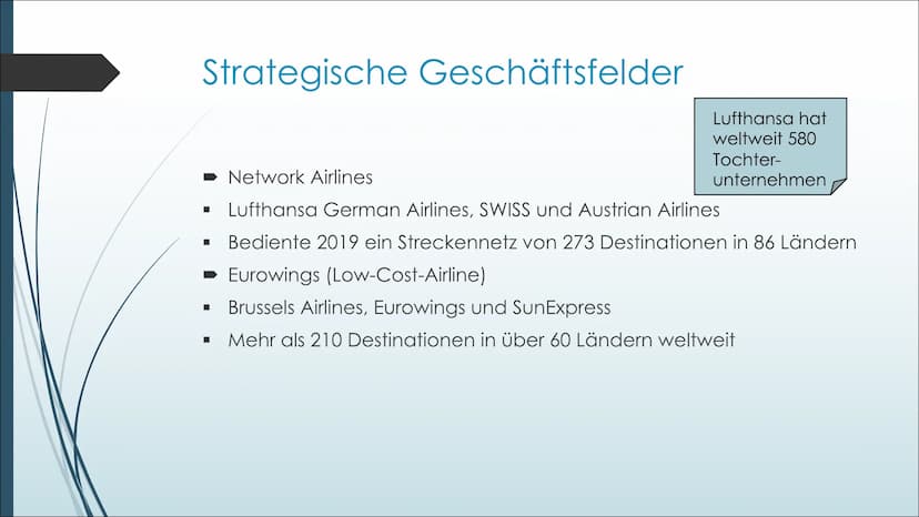 
<p>Die Deutsche Lufthansa AG ist eine bekannte deutsche Aktiengesellschaft mit Hauptsitz in Frankfurt. Sie kann auf eine lange Geschichte z