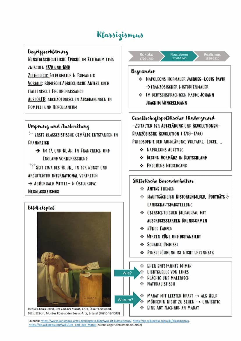 KLASSIZISMUS Begriffserklärung
KUNSTGESCHICHTLICHE EPOCHE IM ZEITRAUM ETWA
ZWISCHEN 1770 UND 1840
ZEITGLEICH: BIEDERMEIER & ROMANTIK
VORBILD
