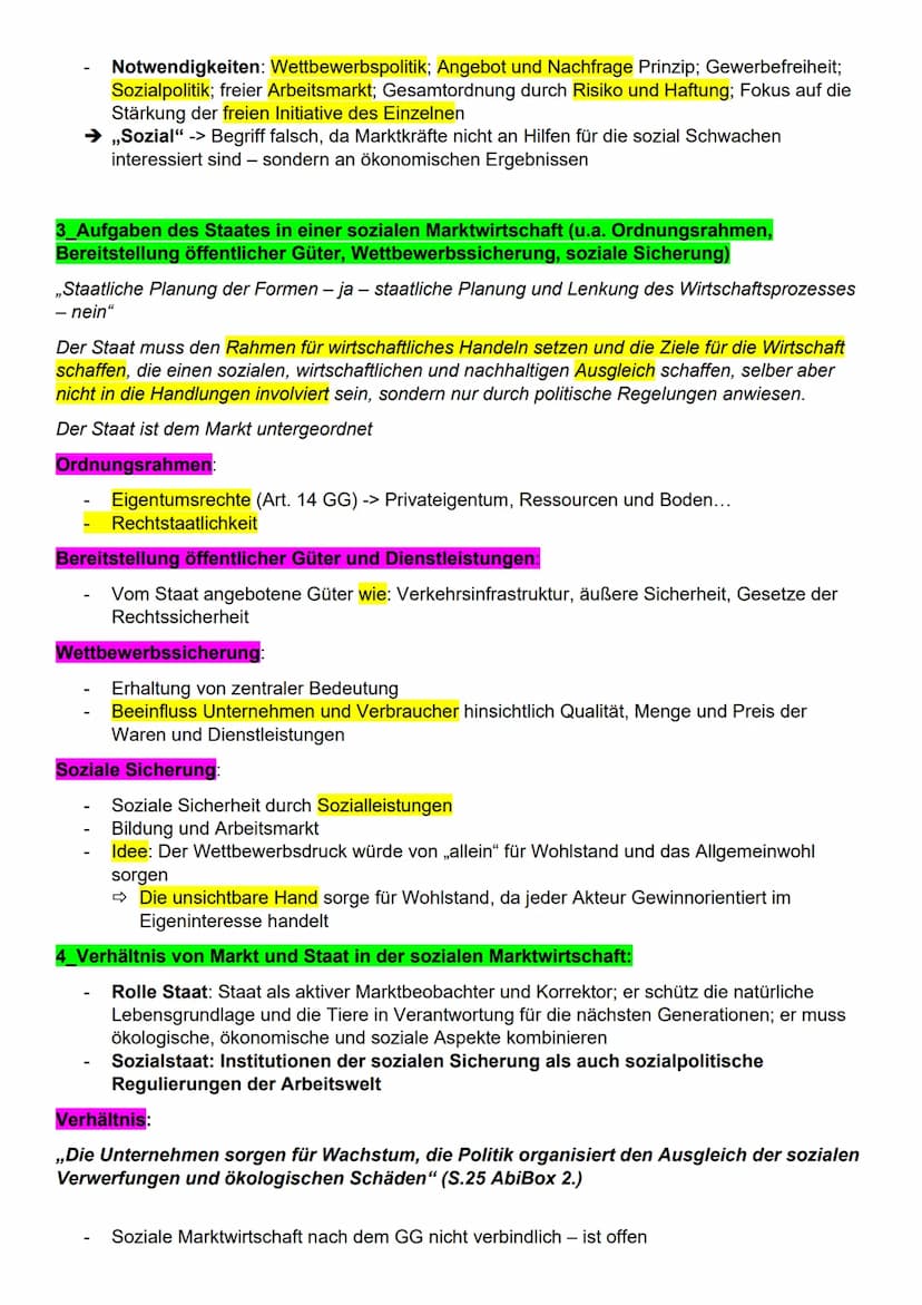 Lernzettel PoWi 12.2
Thema: Soziale Marktwirtschaft
1 Überblickswissen: Markt und Staat in der sozialen Marktwirtschaft:
Die unsichtbare Han