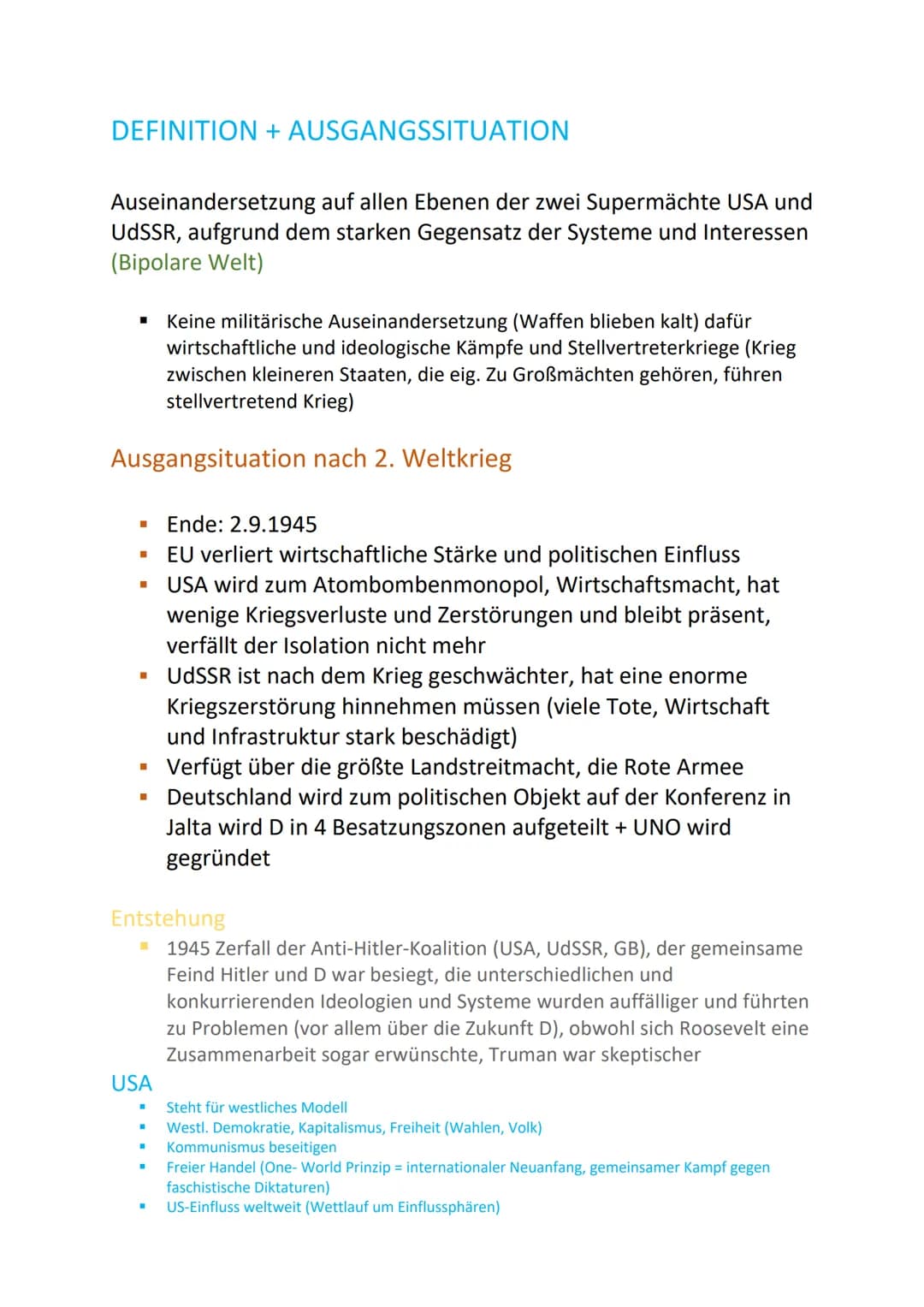 ■ Zerfall der Anti-
Hitler-Koalition
■
■
1945
■
Ost-West-Konflikt 1945-1991 Entstehungsphase
1946
▪ Feb. Langes Telegramm
von Kennan
(Eindäm