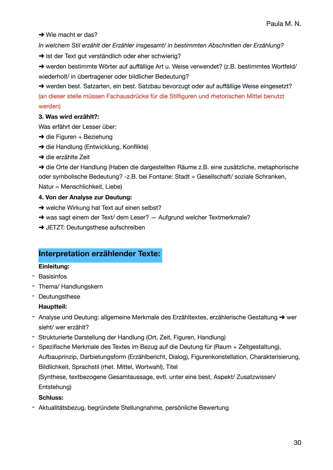 Texttypen:
Analyse von Prosatexten/Erzählprosa:
Erzähler
- nicht der Autor, sondern eine vom Autor erfundene Figur
Erzählform
Ich-Erzähler: 