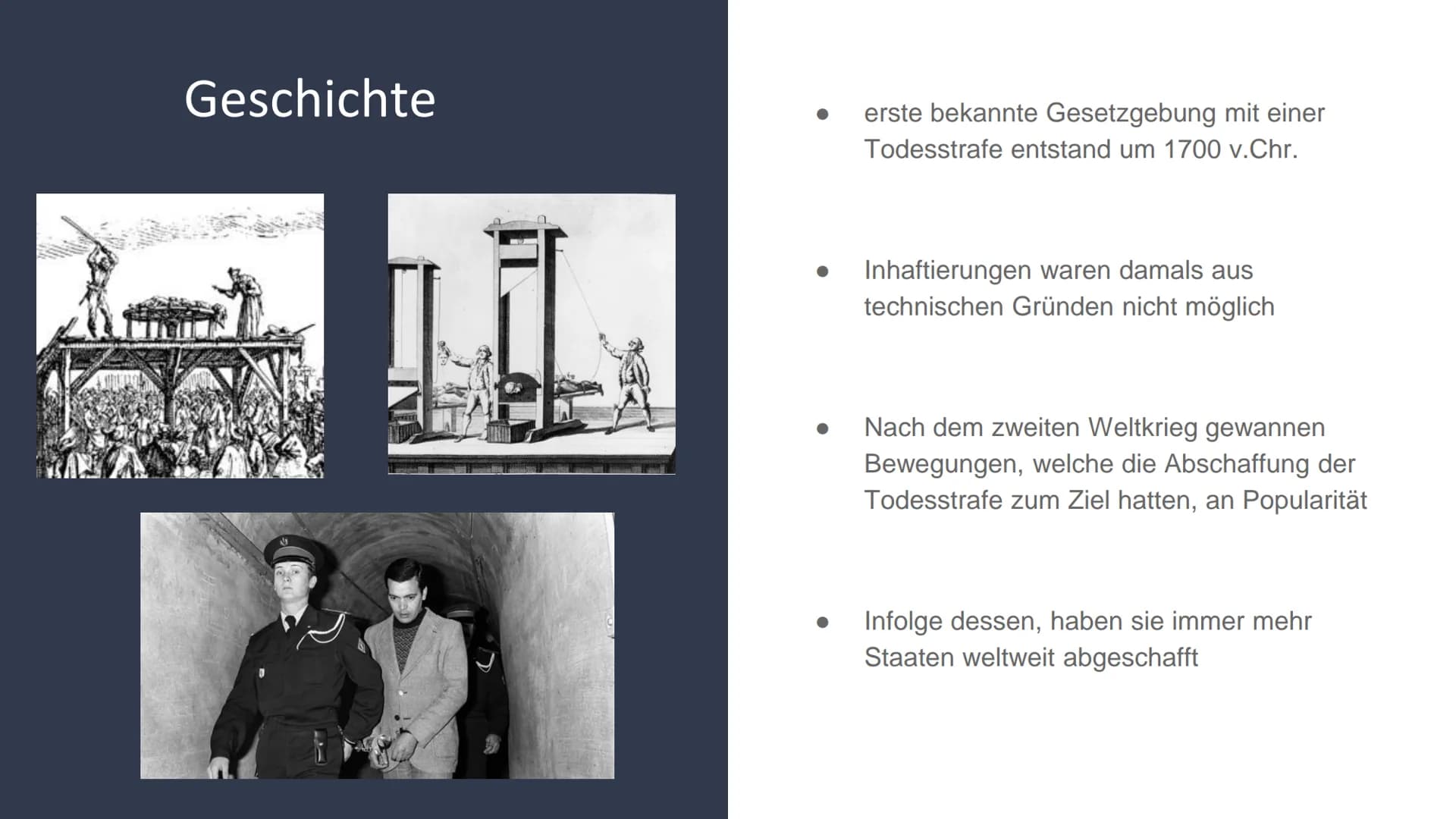 Die Todesstrafe Inhaltsverzeichnis
1. Definition
2. Geschichte
3. Verbreitung
4. Verurteilungsgrundsätze & Rechtsgrundlagen
5. Pro & Contra 