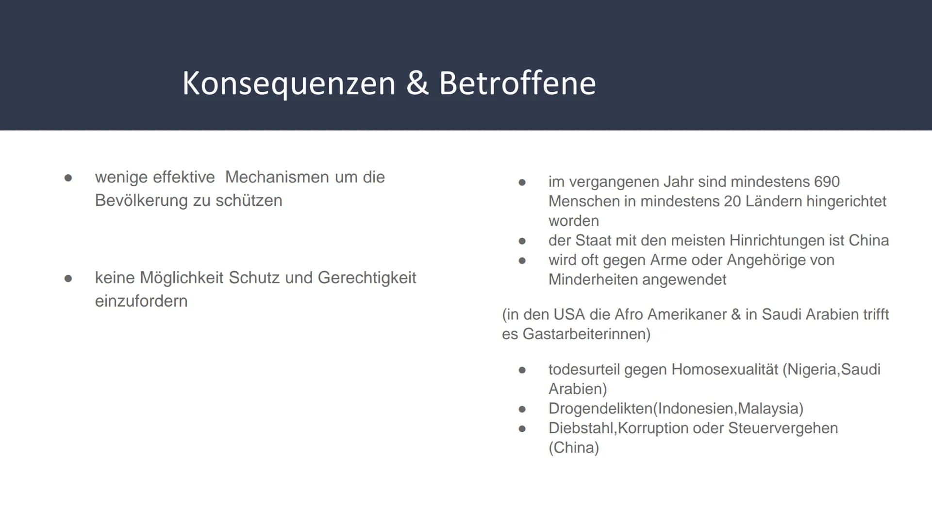 Die Todesstrafe Inhaltsverzeichnis
1. Definition
2. Geschichte
3. Verbreitung
4. Verurteilungsgrundsätze & Rechtsgrundlagen
5. Pro & Contra 