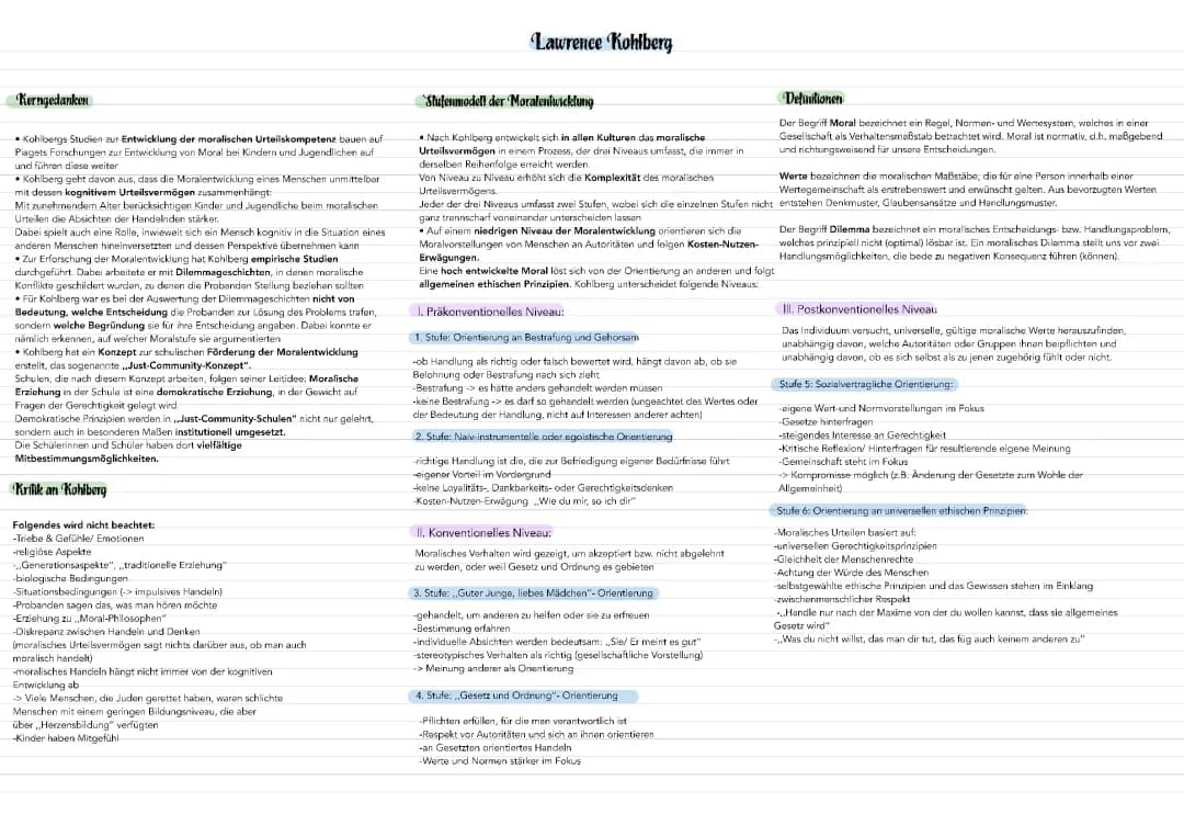 Kohlberg Stufenmodell einfach erklärt – Beispiele und PDF
