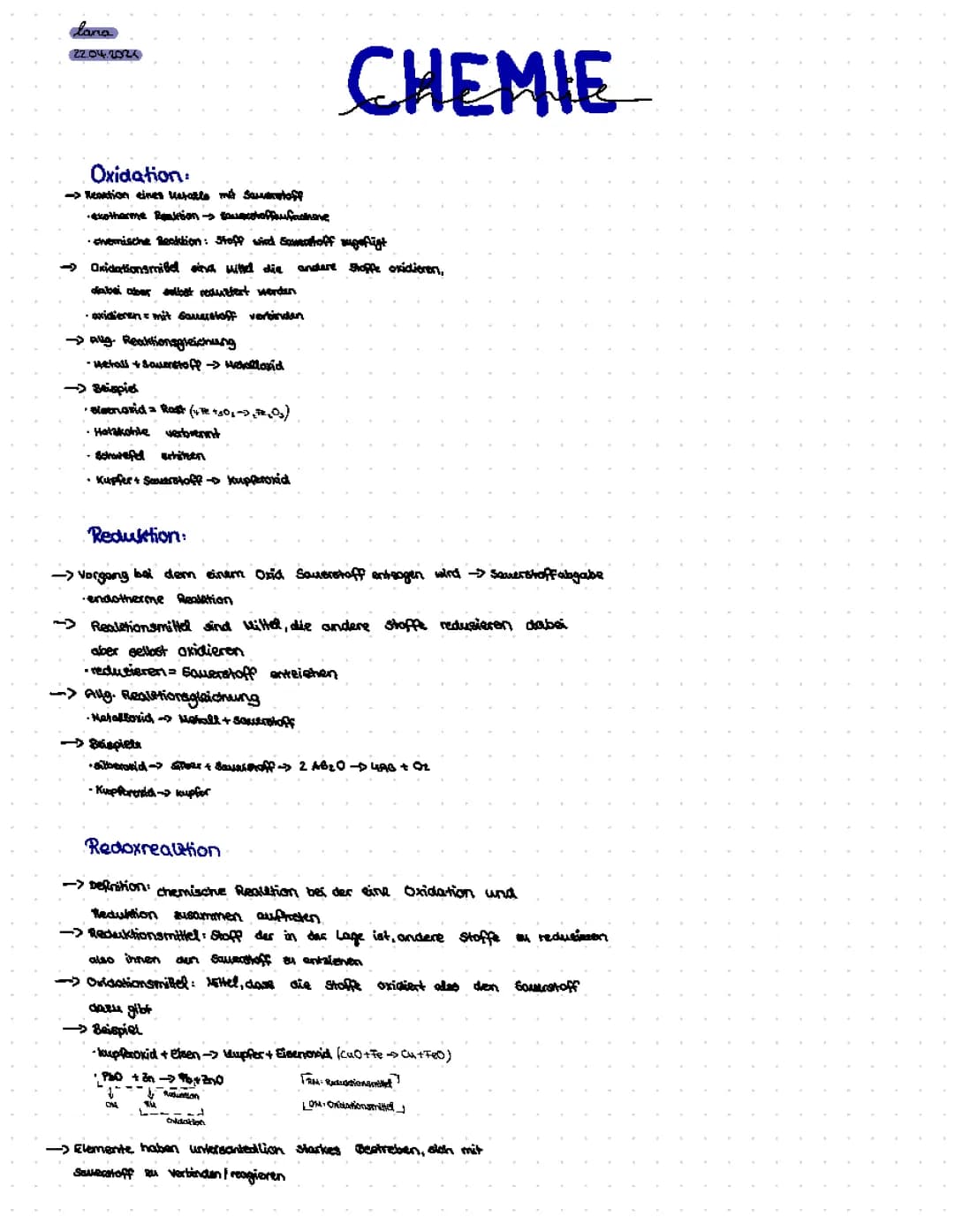 Oxidation und Reduktion 