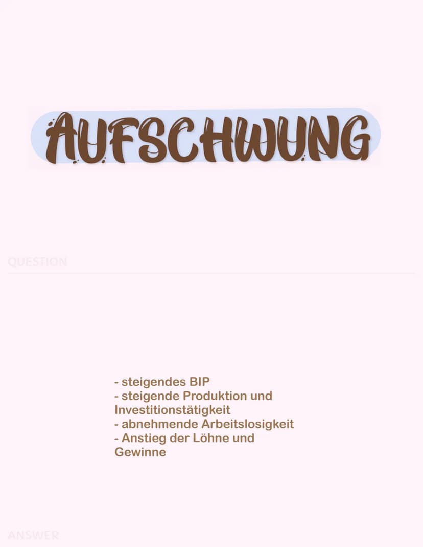 KONJUNKTURZYKLUS
Konjunkturverlauf - idealtypisches Modell
Konjunkturverlauf (kurze Wellen)
Wertschöpfung
Hochkonjunktur (Boom):
Vollbeschäf