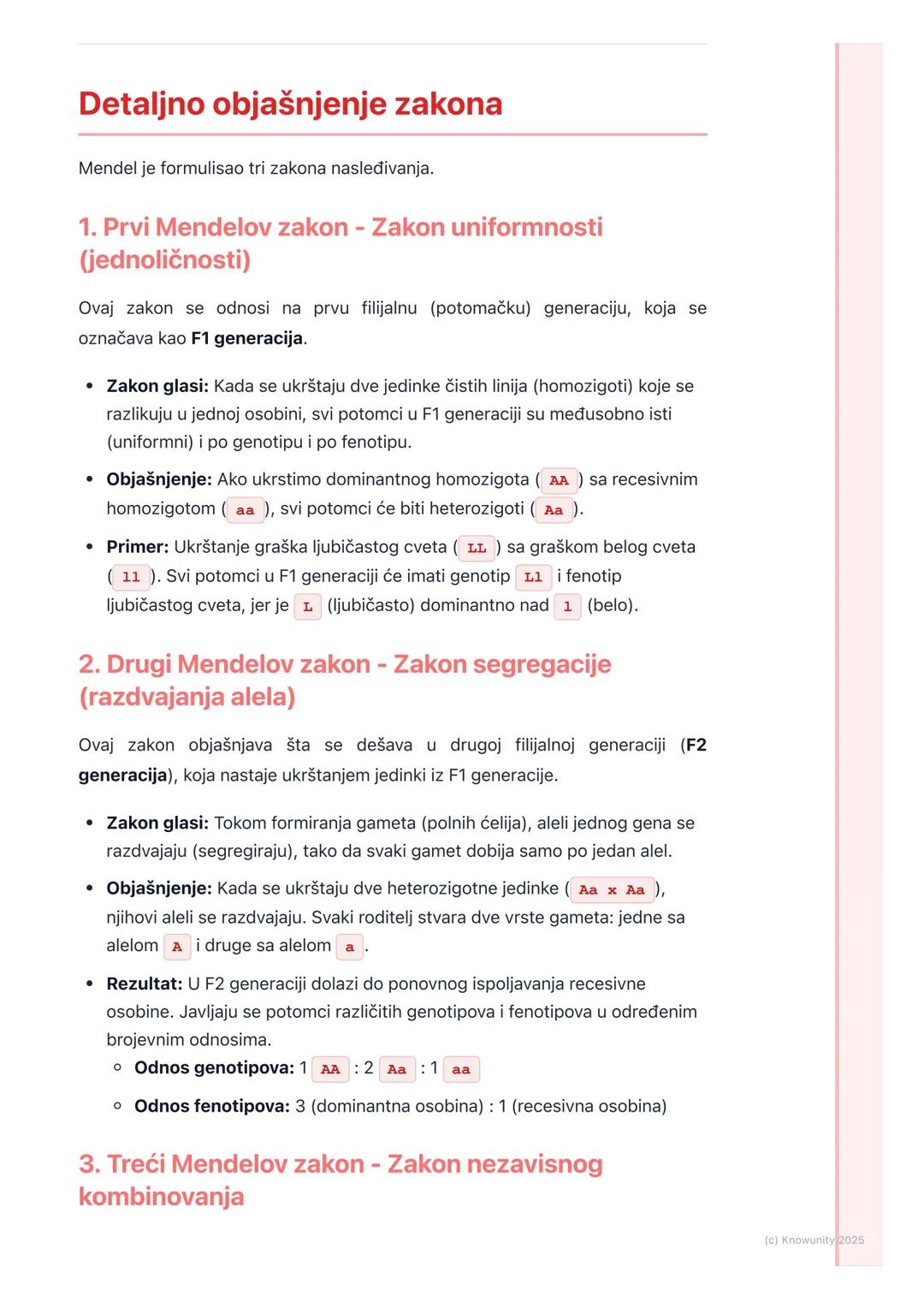 # Mendelovi zakoni nasleđivanja

Uvod u Mendelove zakone

Gregor Mendel je bio monah i botaničar iz 19. veka, smatra se "ocem
genetike". On 
