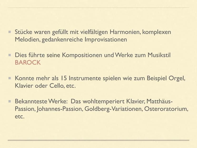 JOHANN
SEBASTIAN
BACH INHALTSVERZEICHNIS
Steckbrief
■ Die wichtigsten Stationen seines Lebens- Lebenslauf
■ Bach und die Musik
Analyse eines