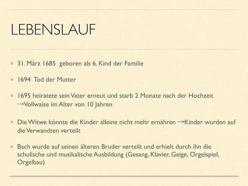 JOHANN
SEBASTIAN
BACH INHALTSVERZEICHNIS
Steckbrief
■ Die wichtigsten Stationen seines Lebens- Lebenslauf
■ Bach und die Musik
Analyse eines