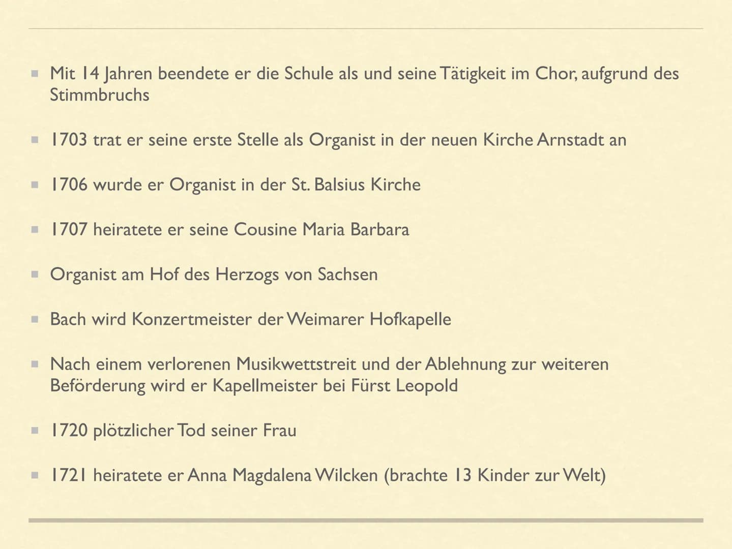 JOHANN
SEBASTIAN
BACH INHALTSVERZEICHNIS
Steckbrief
■ Die wichtigsten Stationen seines Lebens- Lebenslauf
■ Bach und die Musik
Analyse eines
