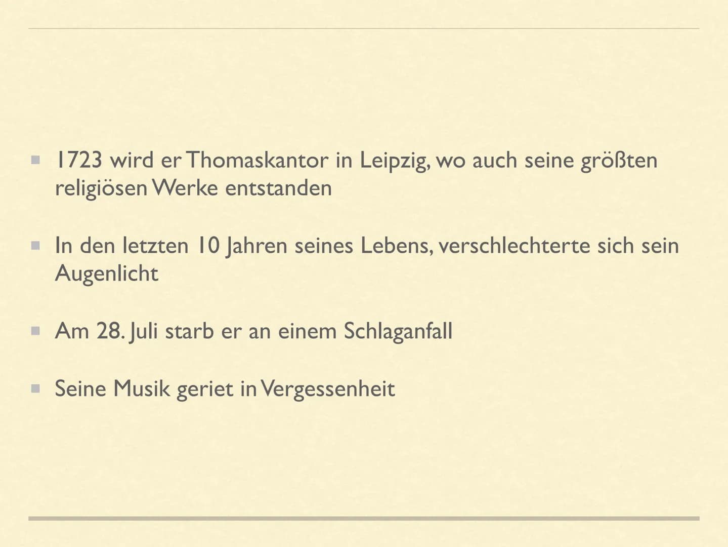 JOHANN
SEBASTIAN
BACH INHALTSVERZEICHNIS
Steckbrief
■ Die wichtigsten Stationen seines Lebens- Lebenslauf
■ Bach und die Musik
Analyse eines