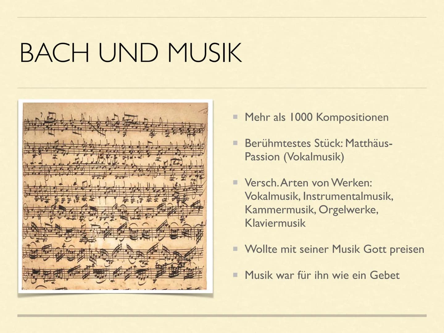 JOHANN
SEBASTIAN
BACH INHALTSVERZEICHNIS
Steckbrief
■ Die wichtigsten Stationen seines Lebens- Lebenslauf
■ Bach und die Musik
Analyse eines