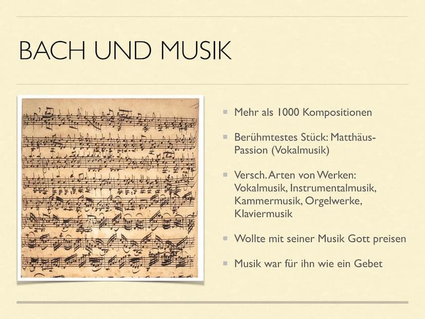 JOHANN
SEBASTIAN
BACH INHALTSVERZEICHNIS
Steckbrief
■ Die wichtigsten Stationen seines Lebens- Lebenslauf
■ Bach und die Musik
Analyse eines