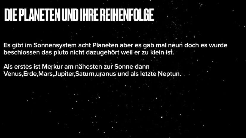 DAS SONNENSYSTEM
OLIVIA,MINEL GLIEDERUNG
- Die Planeten und ihre Reihenfolge
- Die Sonne
- Entdeckung
- Der Mond
- Pluto
- Unterschied zwisc
