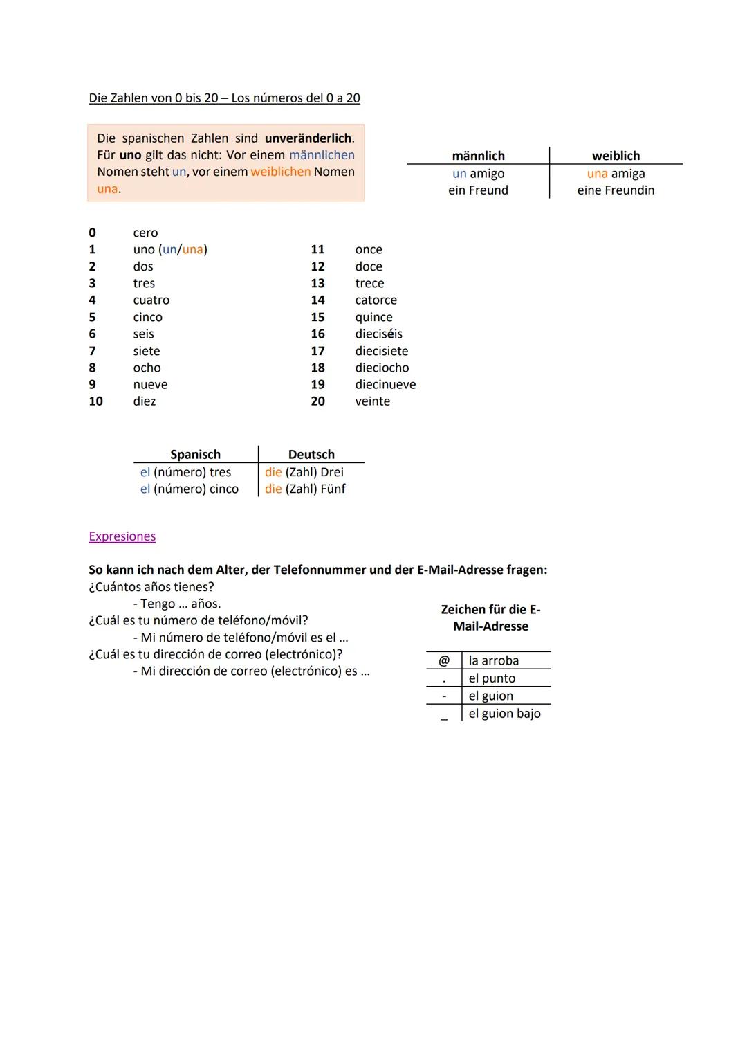 Besonderheiten der spanischen Sprache
H wird nicht mitgesprochen
Il wie J
■
■
Satzzeichen: ¡! ¿? También
Aussprache: "r" wird gerollt, hola,