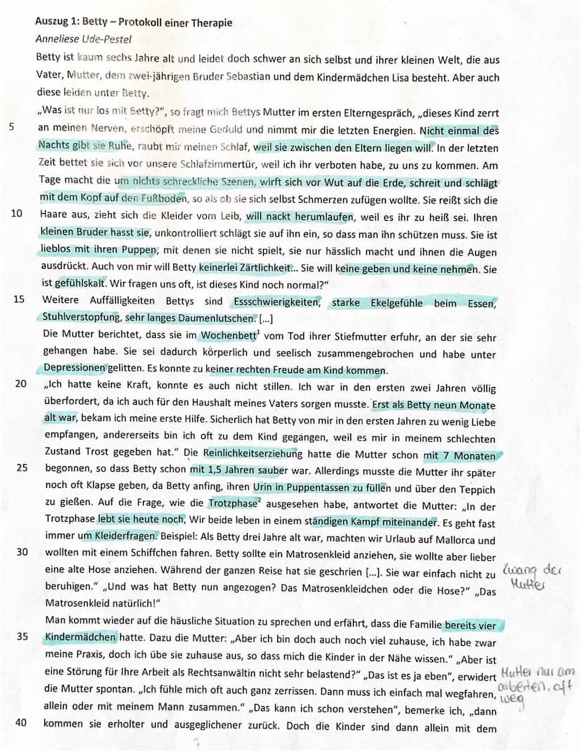 1. Klausur-Leistungskurs
Aufgabenstellung:
Thema: Pädagogisches Denken und Handeln auf der Grundlage psychoanalytischer
Theorieansätze nach 