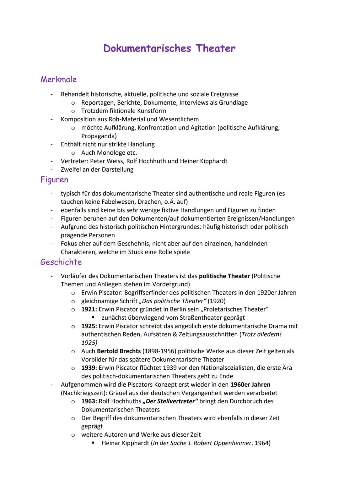 Merkmale
Behandelt historische, aktuelle, politische und soziale Ereignisse
o Reportagen, Berichte, Dokumente, Interviews als Grundlage
O Tr