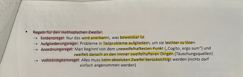 Rationalismus: philosophische Strömung, lat., ratio = Vernunft
Ewerb / Begründung von Wissen / Erkenntnis allein oder in allererster Linie d