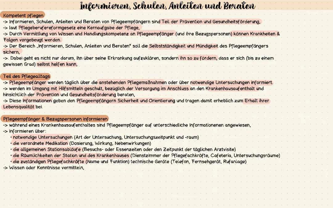 Informieren, Schulen, Beraten & Anleiten