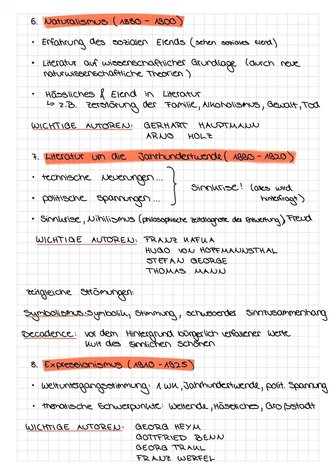 # Deutsch

- Epochen

1. Klassik (1786-1805)

- Maß, Gesetze, Formstrenge waren Leitwerte für literarische
Gestaltung

- klassisches werk: D