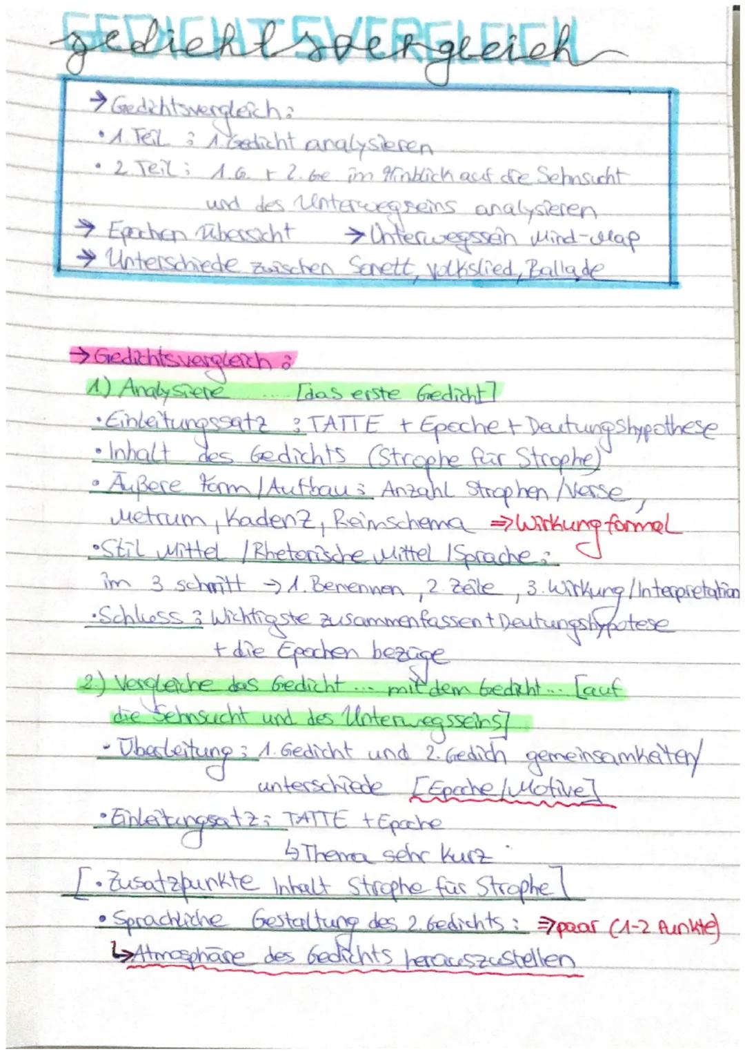 # gediehl soengleich

→Gedächtsvergleich:
*   Teil Gedicht analysieren.
*   2 Teil: 1.G. & 2. be im Hinblick auf die Sehnsucht
und des Unter