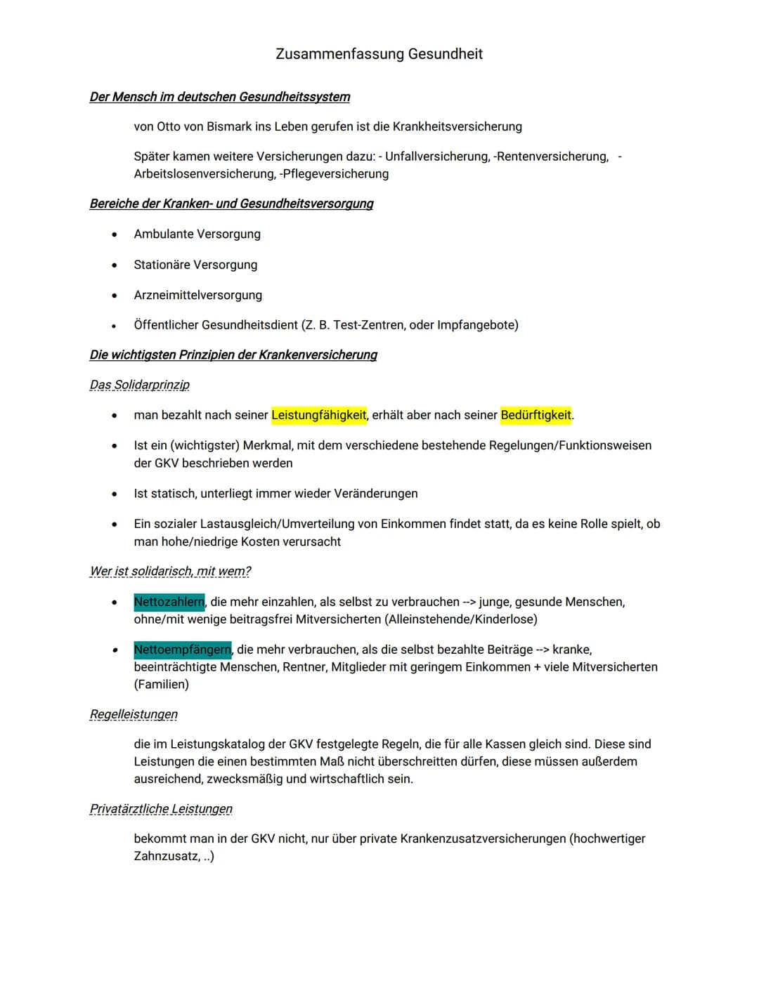 Der Mensch im deutschen Gesundheitssystem
von Otto von Bismark ins Leben gerufen ist die Krankheitsversicherung
Später kamen weitere Versich