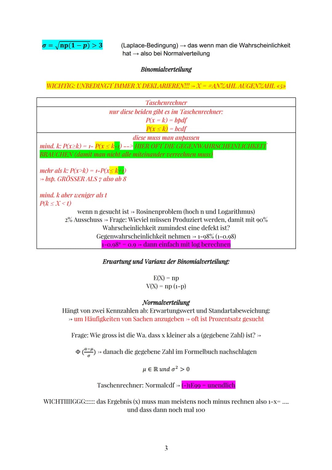 Wichtig: Immer zurück zur Aufgabenstellung
Binomialkoeffizienten
binomial (lat. binominis ,,zweinamig")
(2)
n!
k! (n-k)!
»! Fakultät
★ Wie v