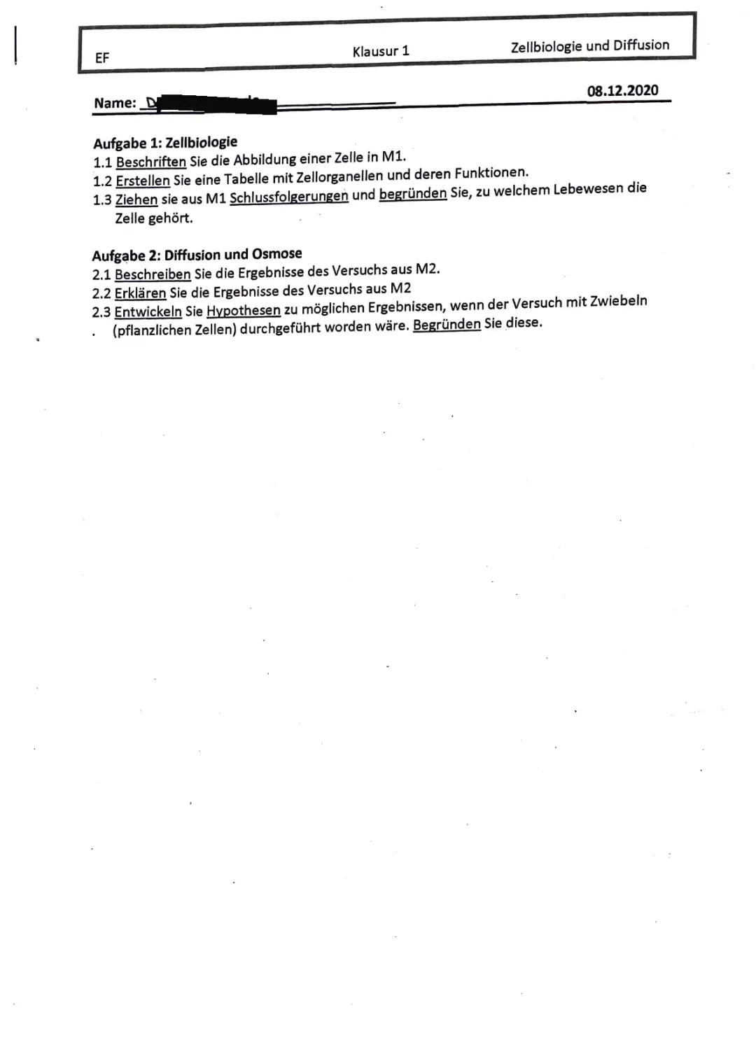 Zellbiologie und Diffusion 