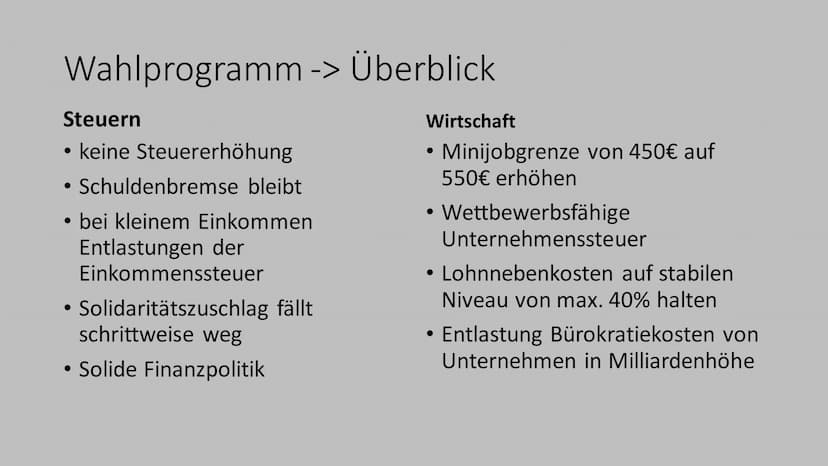 CDU
CSU
CDU/CSU Was ist die CDU/CSU?
• Konservative Partei des Deutschen Bundestages
• auch Union oder Unionspartei genannt
CDU- Christlich 