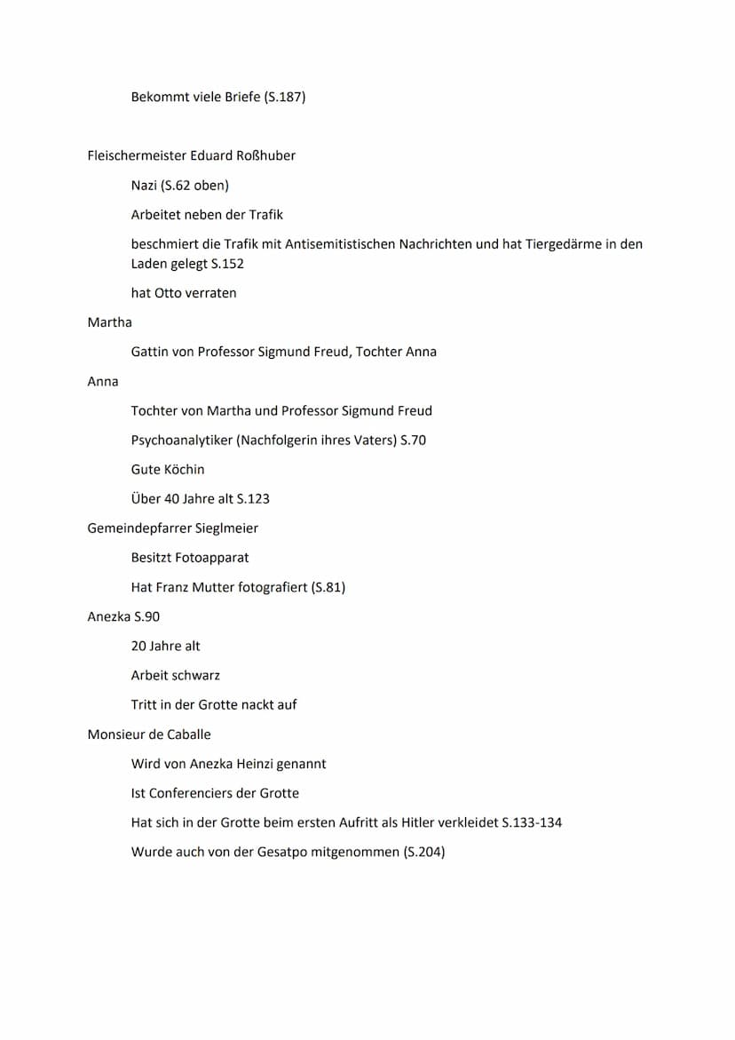 Figuren und Eigenschaften - Lektüre der Trafikant von Robert Seethaler
Franz Huchel
17 Jahre
Sohn von Frau Huchel
,,weiche Hände"
Von Mutter