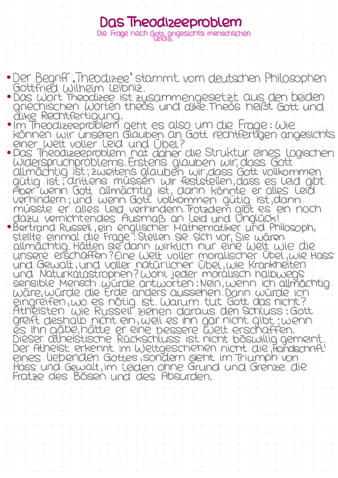 Das Theodizee Problem