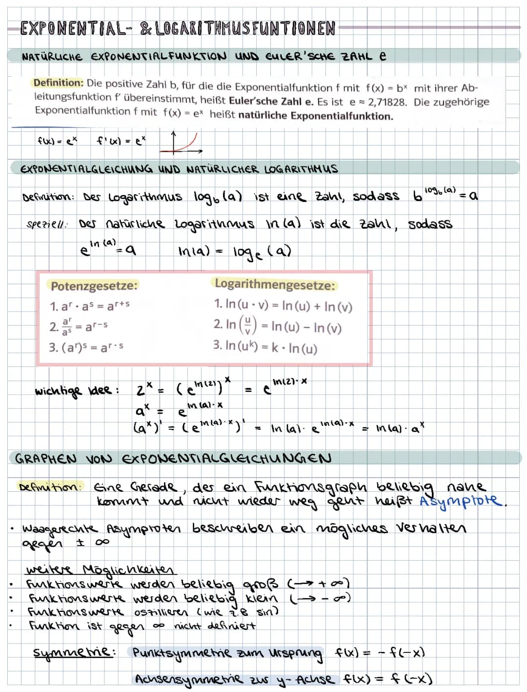 Exponential- und Logarithmusfunktion 