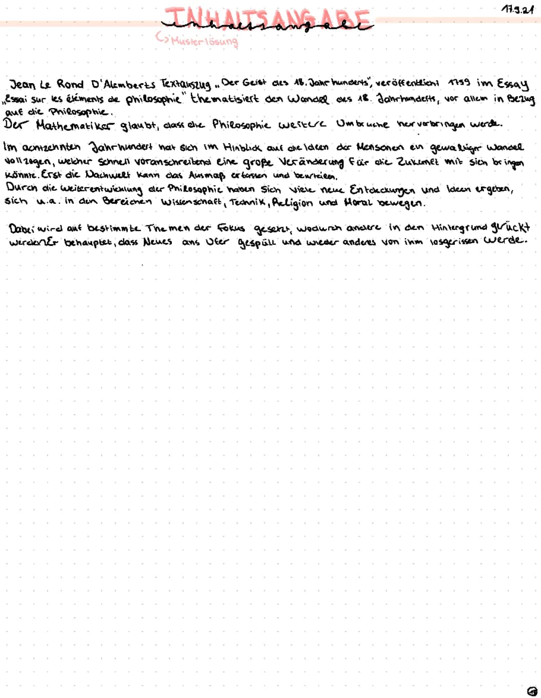Was hat Jean-le-Rond d'Alembert getan? Zusammenfassung und wichtige Ereignisse im 18. Jahrhundert