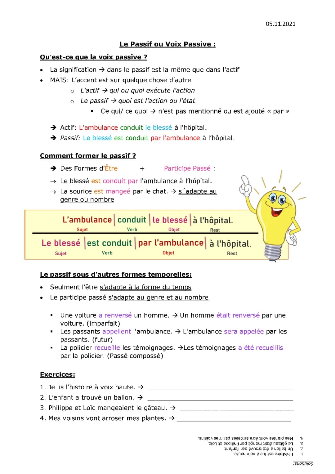Le Passif/ Voix Passive