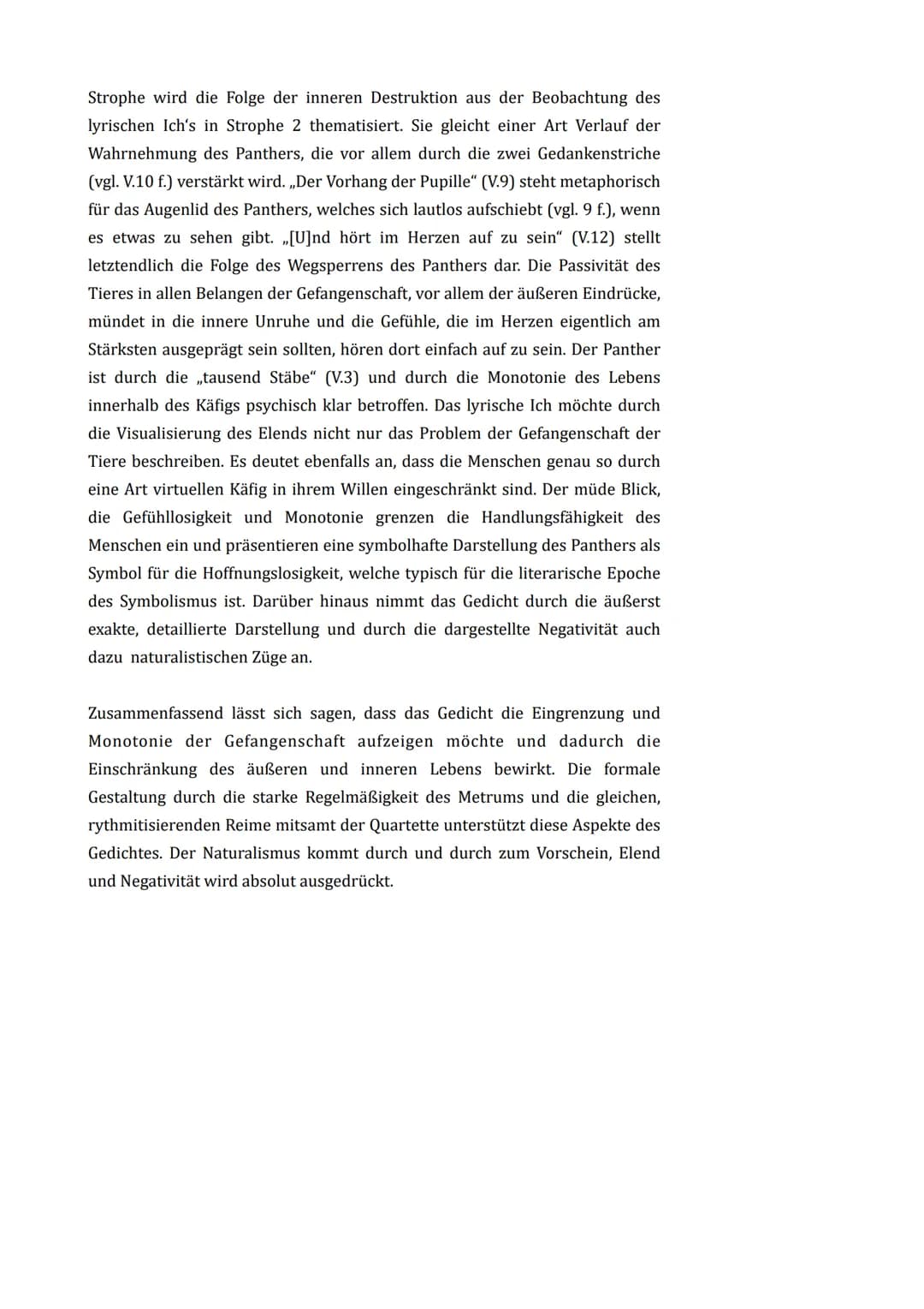 Name: Arion Osdautaj
Analyse und Interpretation von „Der Panther" - P23_2 (14.03.2022)
Thema: Lyrik
Das Gedicht Der Panther", verfasst von R